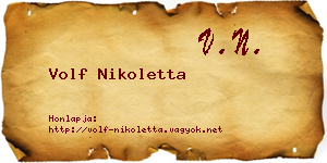 Volf Nikoletta névjegykártya