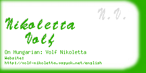 nikoletta volf business card